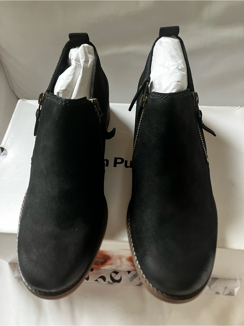 Hush Puppies Black Suede Mazin Cayto Boots 9.5 NIB